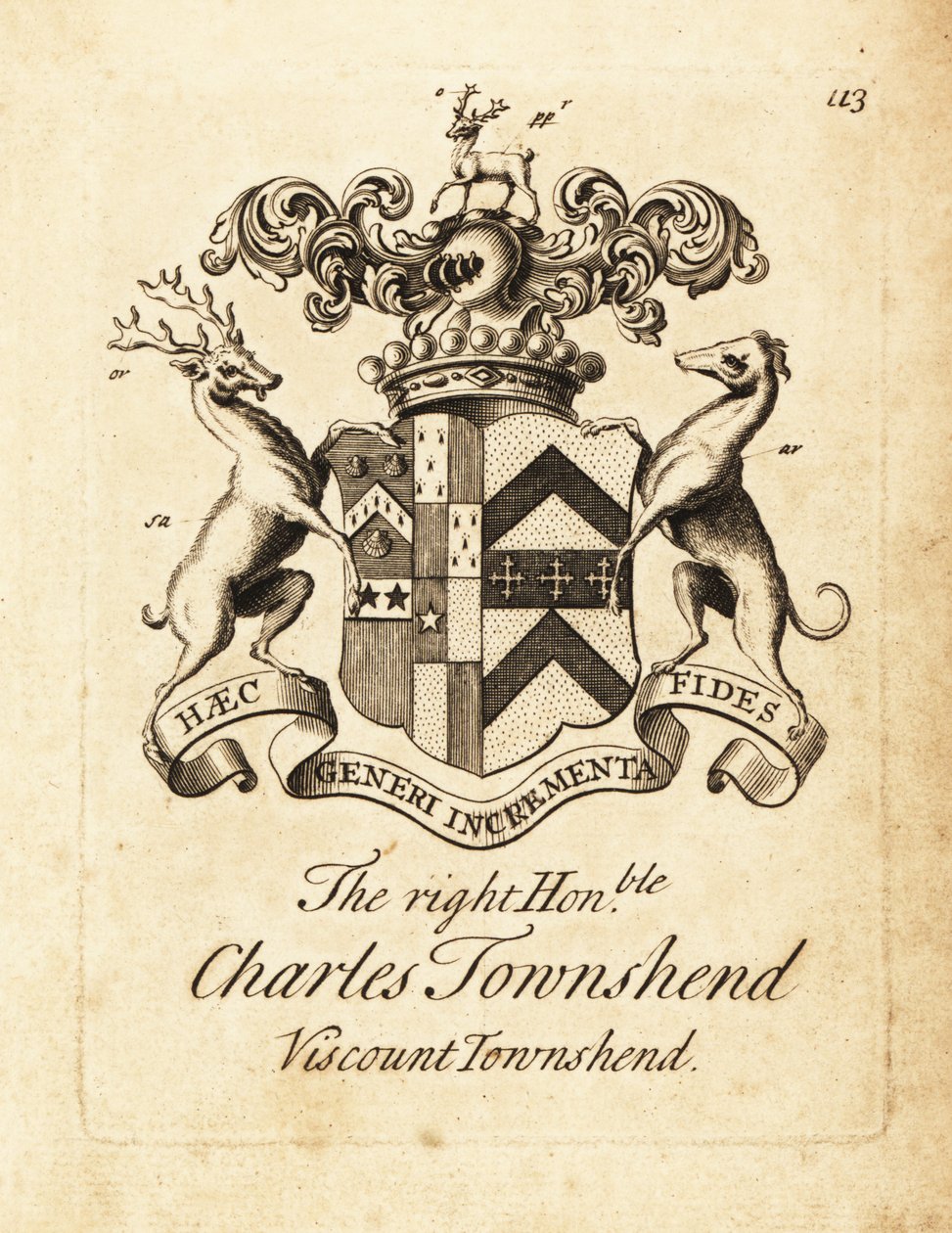 Wappen des hochverehrten Charles Townshend, 2. Viscount Townshend von Andrew Johnston