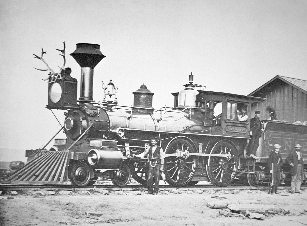 Lokomotive Nummer 23 an der Wyoming Station am Little Laramie River, Wyoming von Andrew Joseph Russell