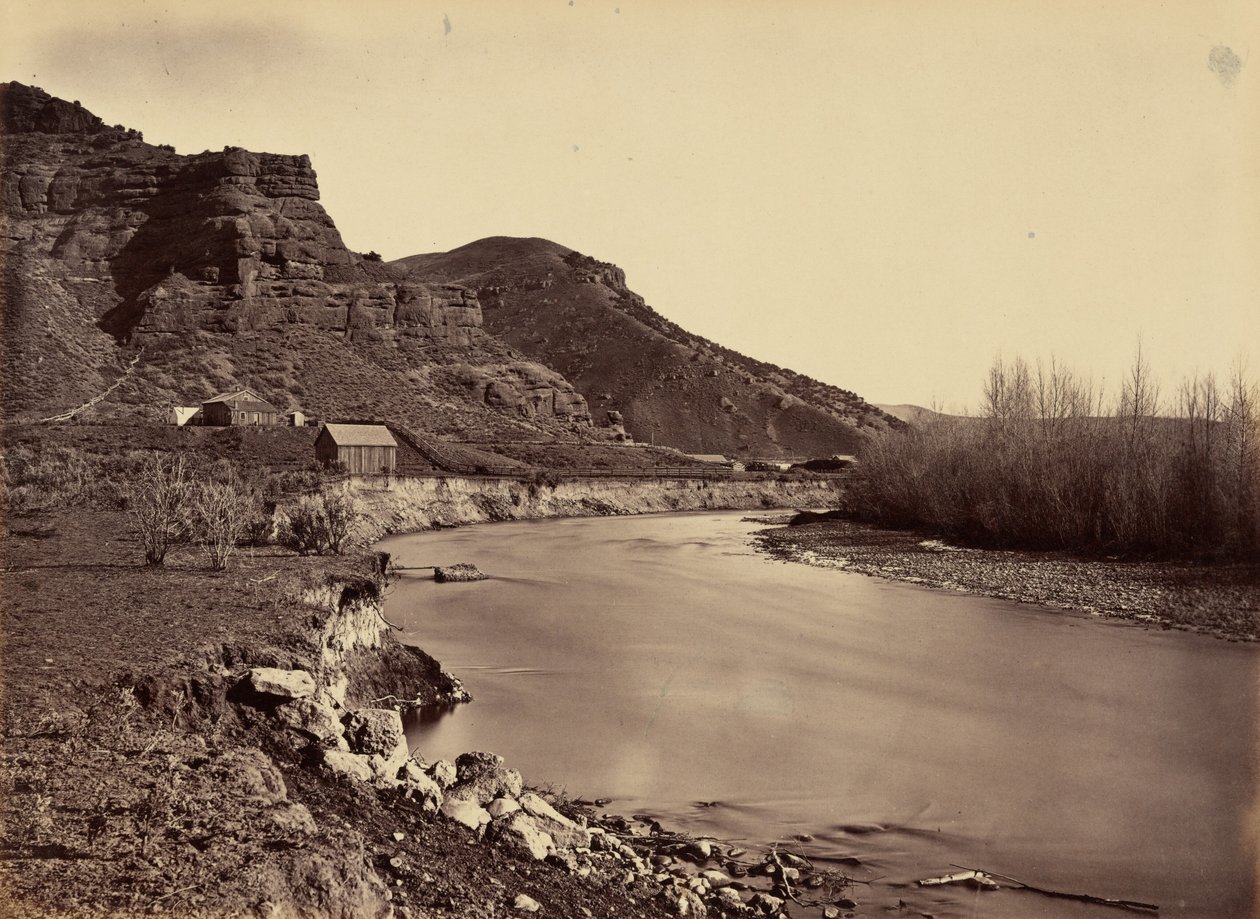 Tafel 35. Echo City, Blick auf den Weber River, 1869 von Andrew Joseph Russell