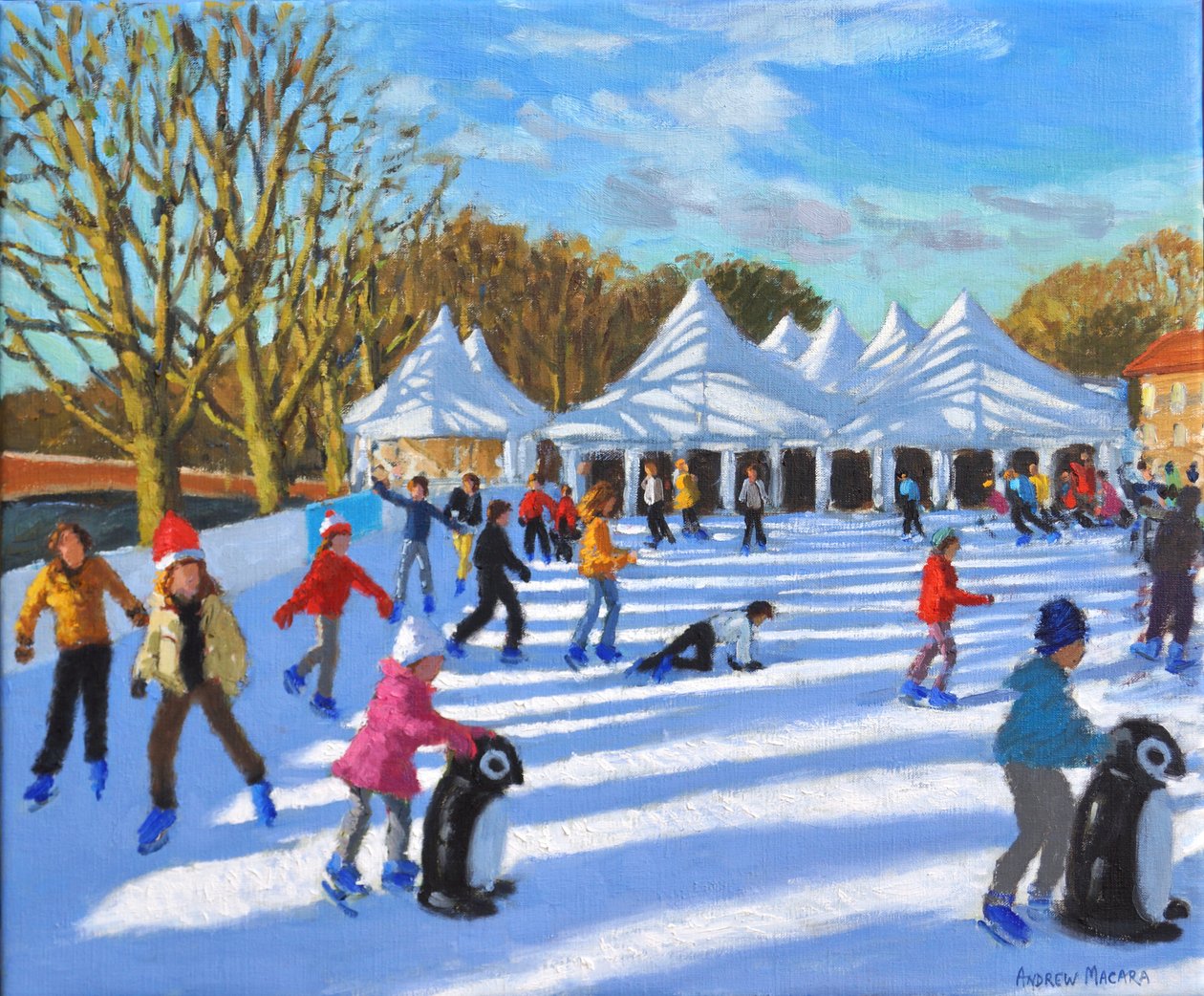 Heller Morgen, Hampton Court Palace Eislaufbahn, London, 2018 von Andrew Macara