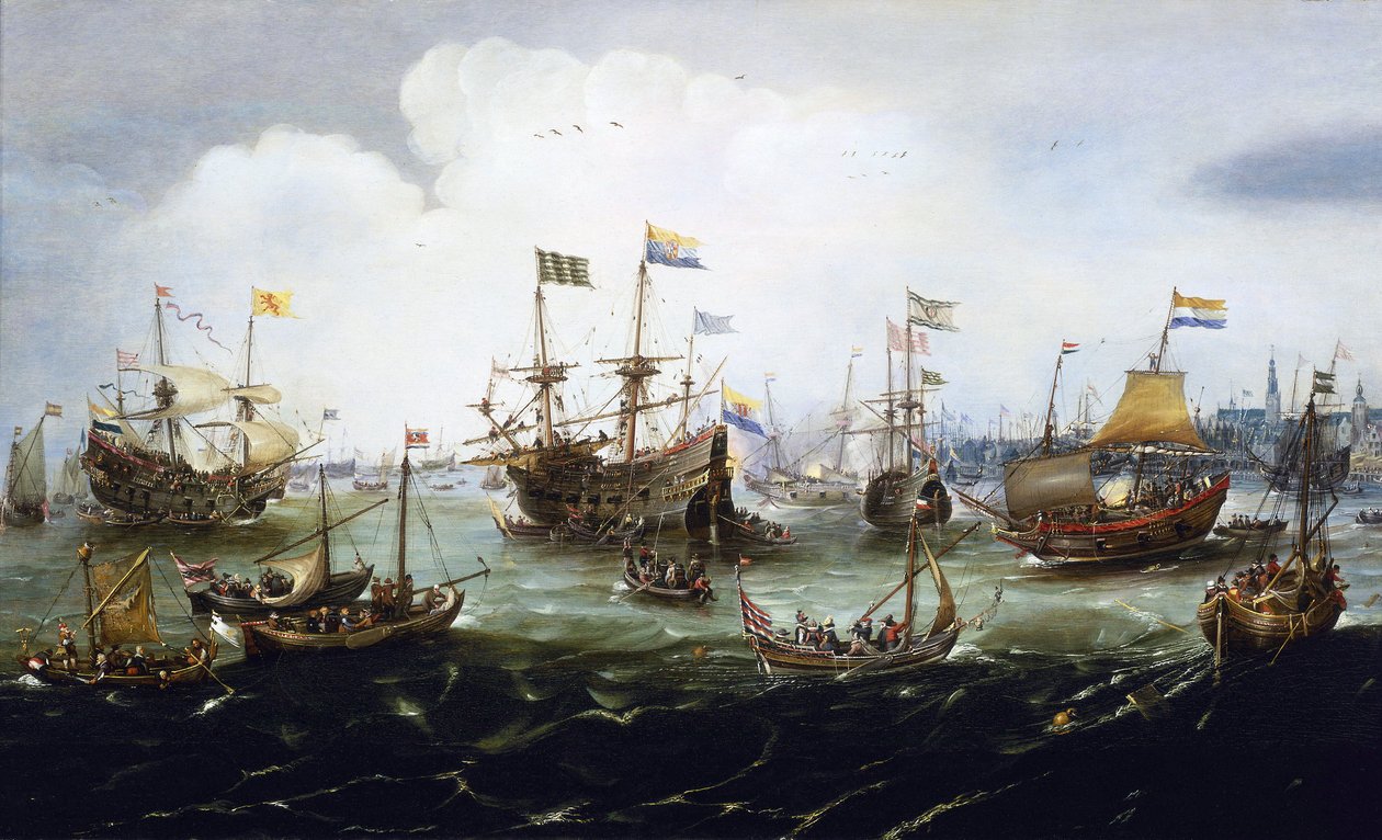 Die Rückkehr der niederländischen Flotte, 1. Mai von Andries van Eertvelt