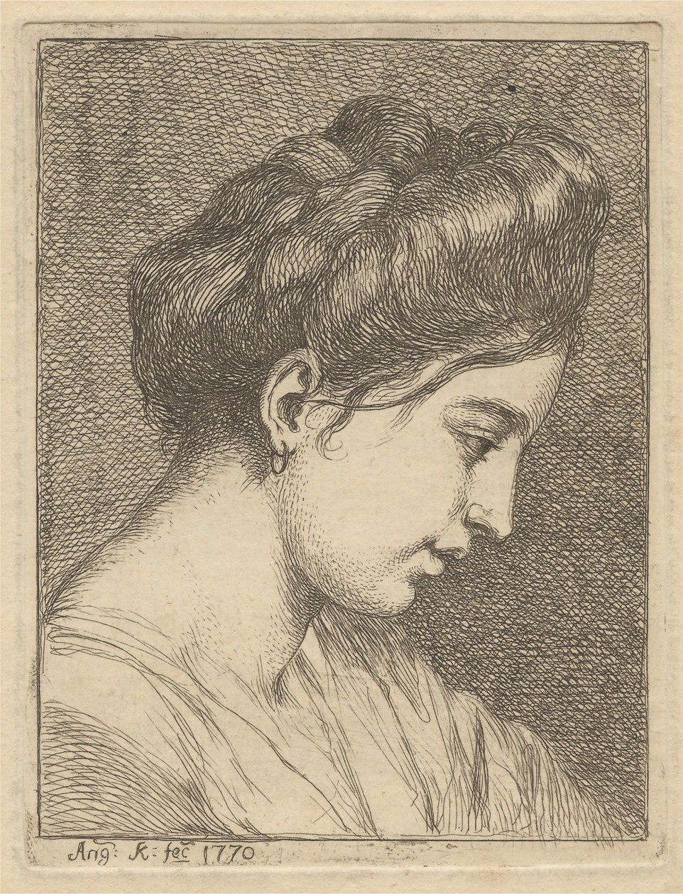 Kopf einer jungen Frau im Profil von Angelica Kauffmann