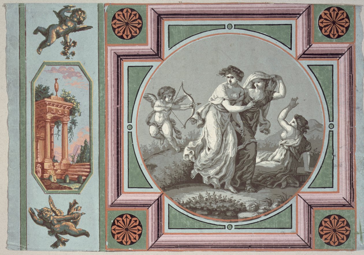 Rache der Liebe, Entwurf für ein Tapetenmedaillon, ca. 1785 von Angelica after Kauffmann