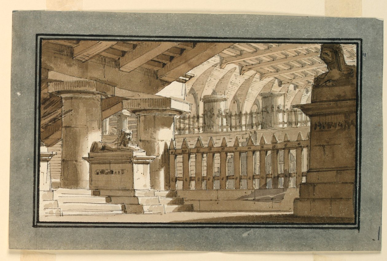 Bühnenbild, ägyptisches Gefängnis von Angelo Toselli
