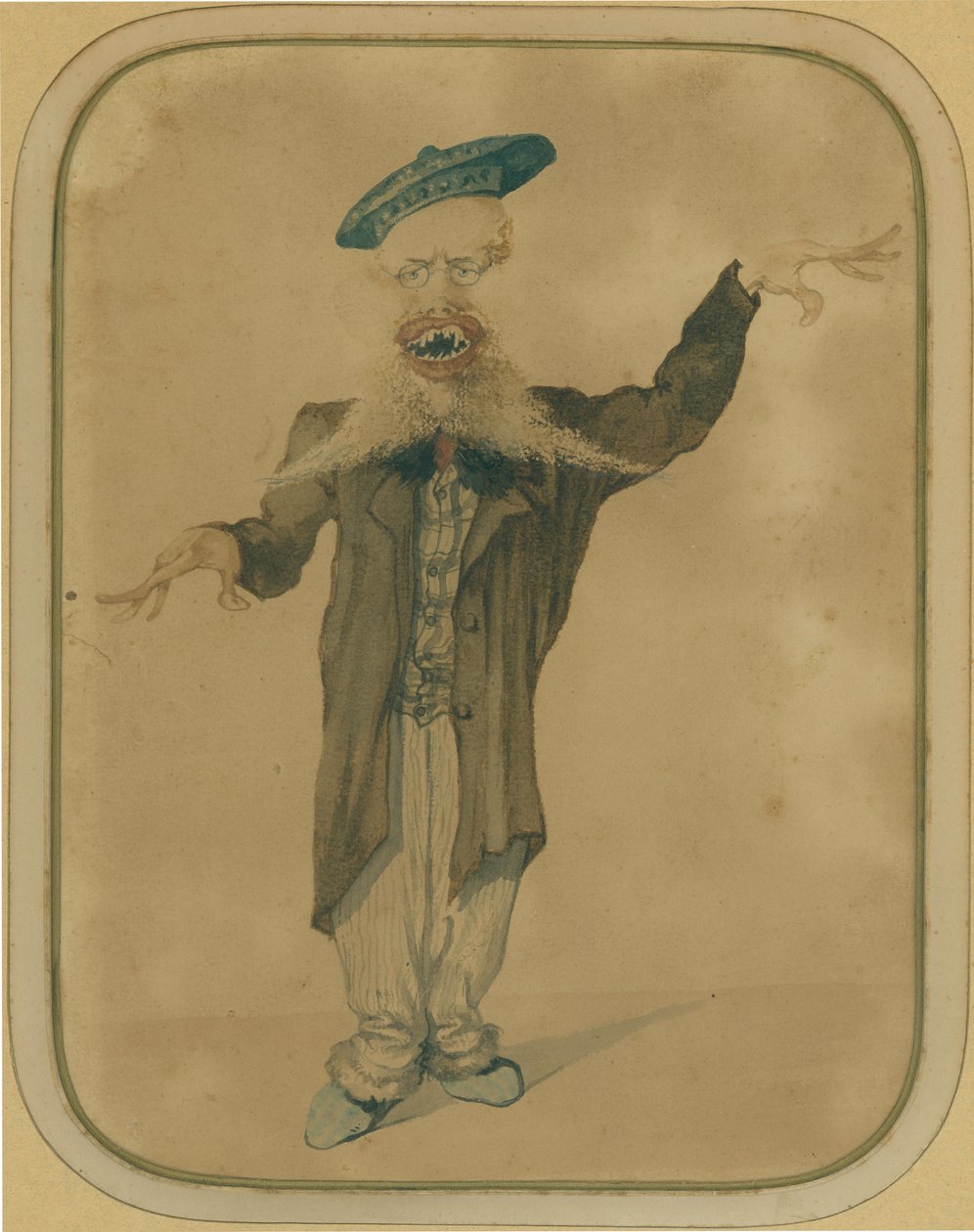 Karikatur von Telemaco Signorini, der aus Paris zurückkehrt, ca. 1884 (Tempera auf Karton) von Angiolo Tricca