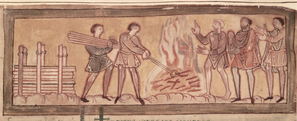 Erwärmen und Schmieden, ca. 1030 von Anglo Saxon