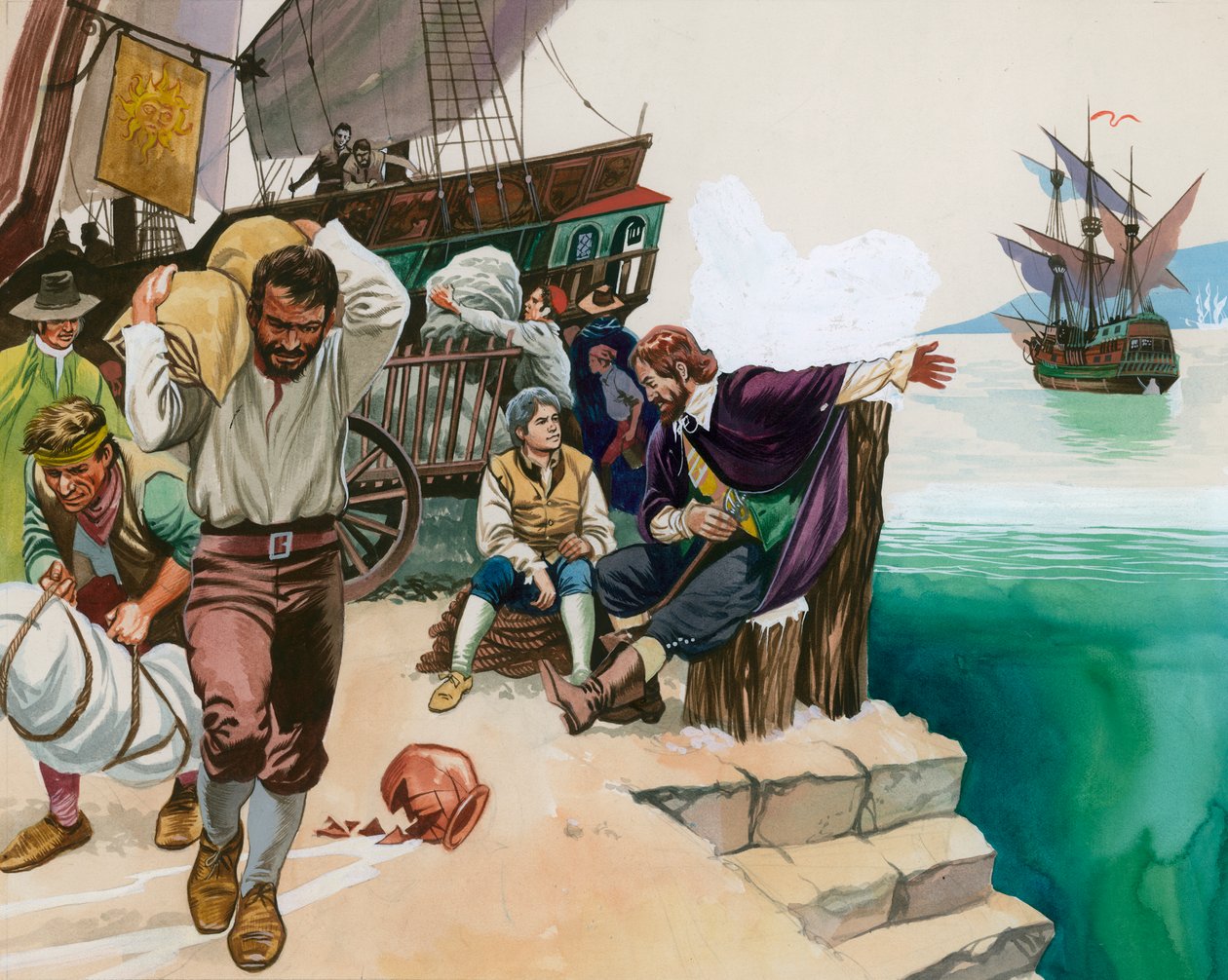 Piraten landen im Hafen von Angus McBride