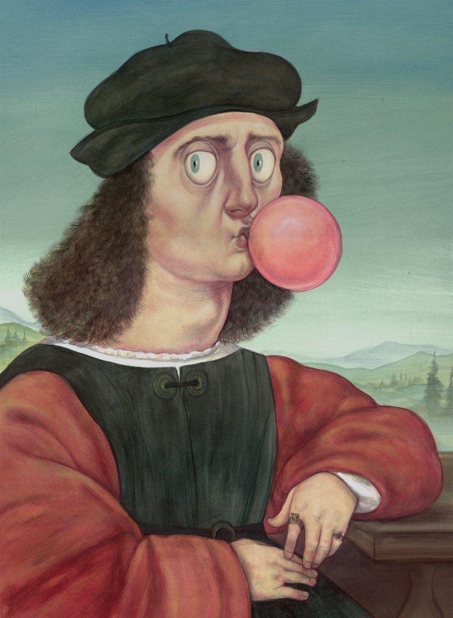 Unhöflicher Mann mit Kaugummi, 2018 von Anita Kunz