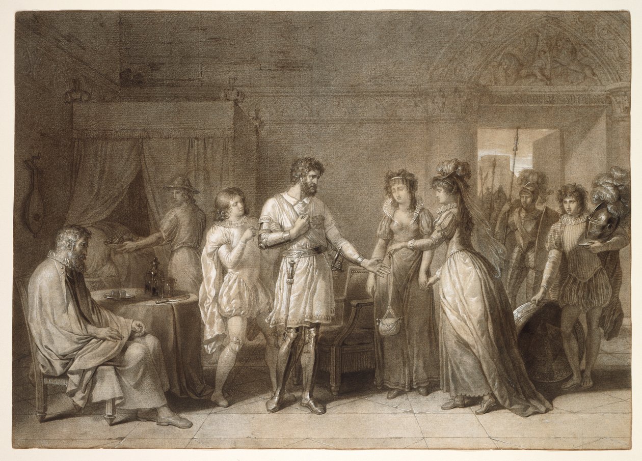 Bayard lehnt die Geschenke seiner Gastgeberin in Brescia ab von Anne-Louis Girodet de Roucy-Trioson