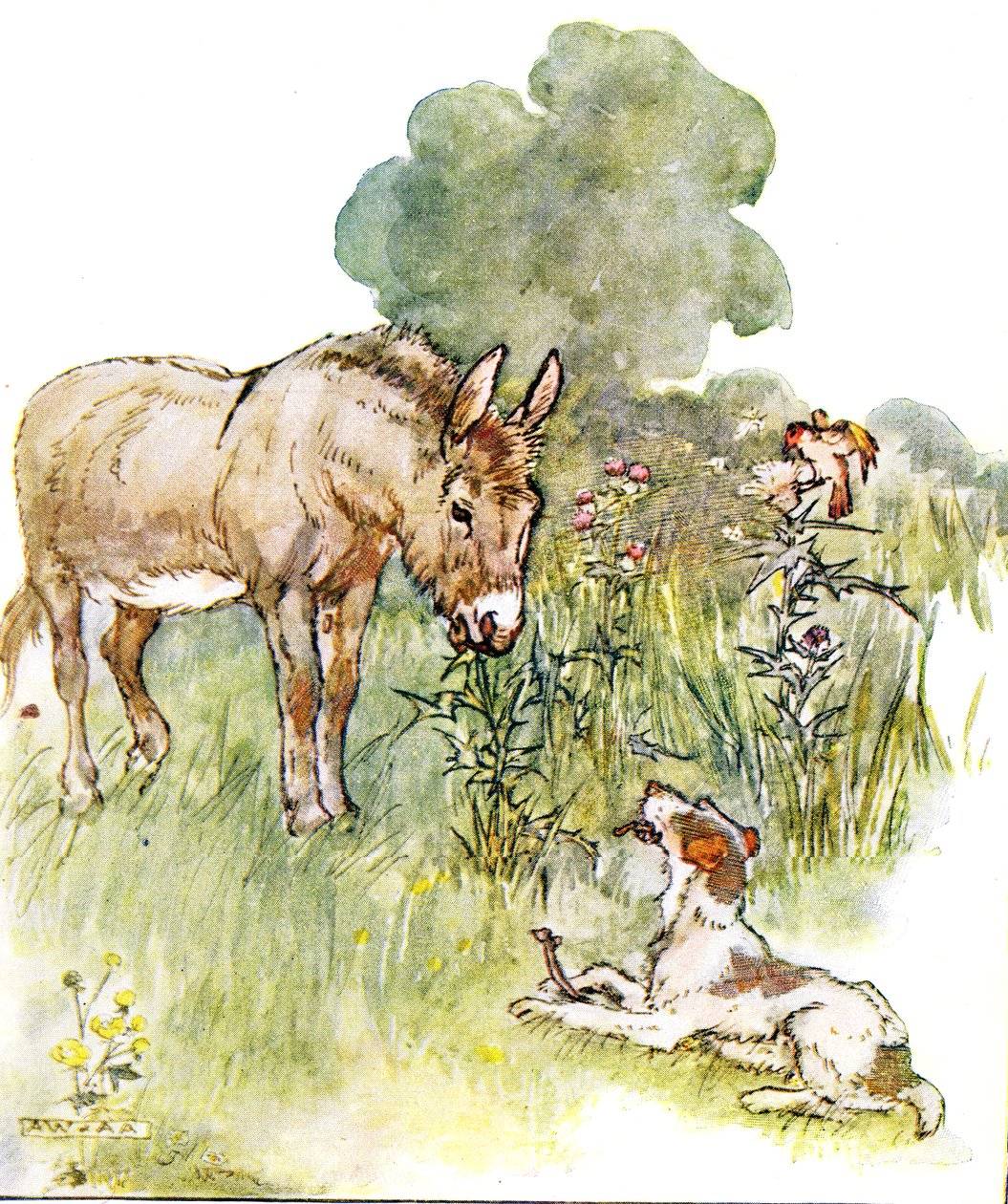 Hatte ein Gespräch mit Ponto, der mit einem Knochen auf mein Feld kam, Illustration aus 