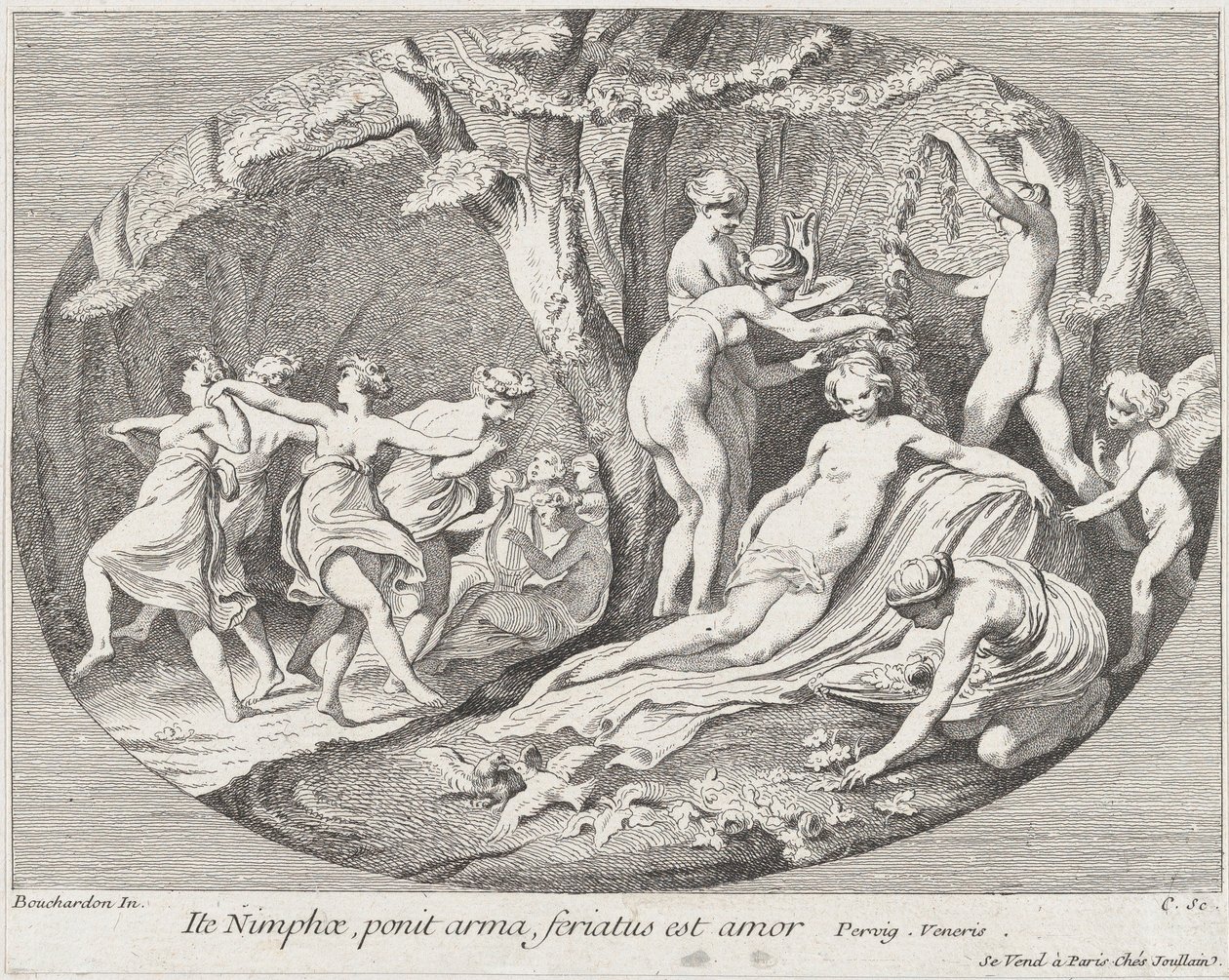 Geht Nymphen, die ihre Waffen niederlegen, die Liebe ruht!, 1730-60 von Anne Claude Philippe de Caylus