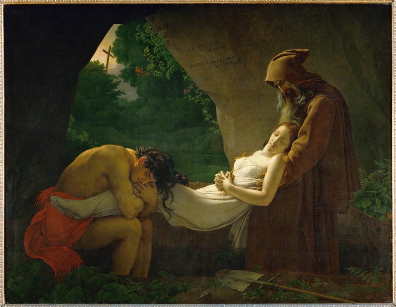 Atala am Grab, auch bekannt als die Beerdigung von Atala von Anne Louis Girodet de Roucy Trioson