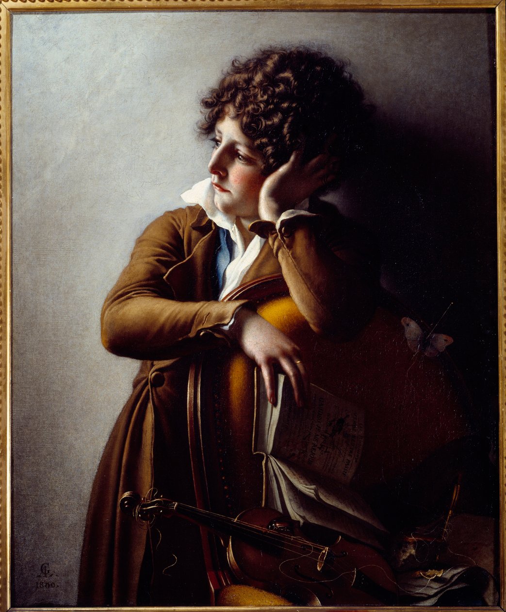 Porträt des jungen Romainville Trioson, Sohn von Dr. Benoit Francois Trioson. Gemälde von Anne Louis Girodet de Roucy-Trioson von Anne Louis Girodet de Roucy Trioson