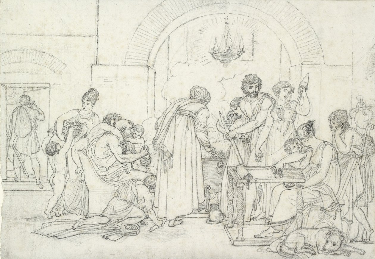 Rustikale Innenansicht in der Antike von Anne Louis Girodet de Roucy Trioson