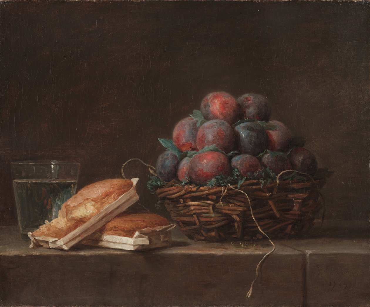 Korb mit Pflaumen von Anne Vallayer-Coster