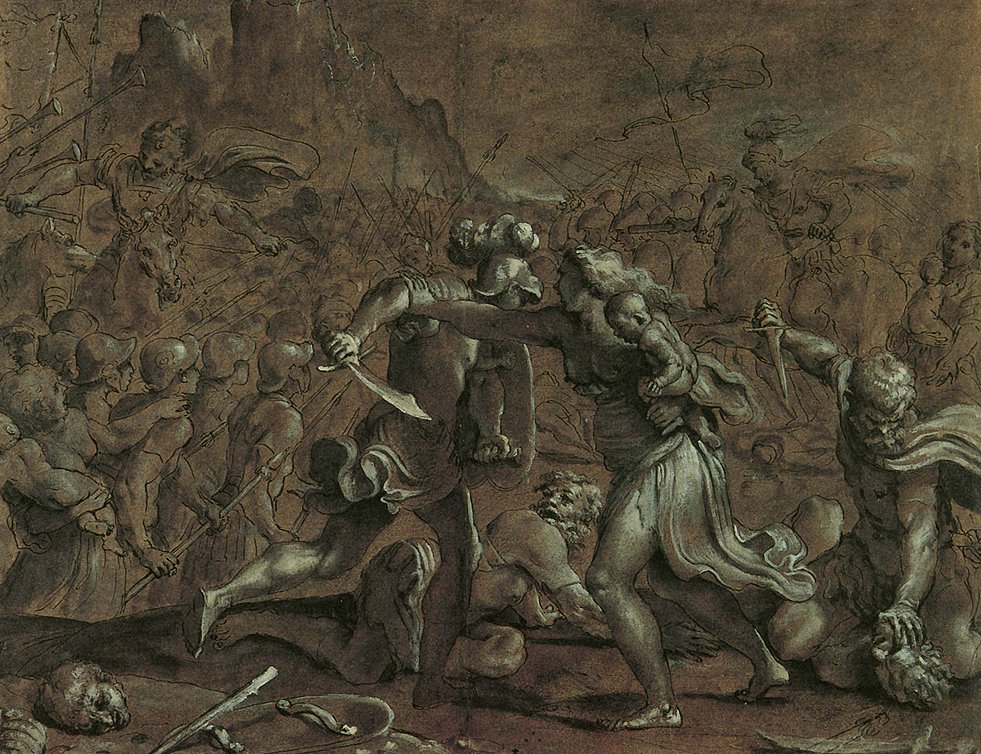 Schlacht der Römer und Sabiner von Annibale Carracci