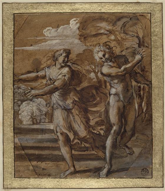 Studie für Lupercalia Palazzo Magnani Fresken, Bologna von Annibale Carracci
