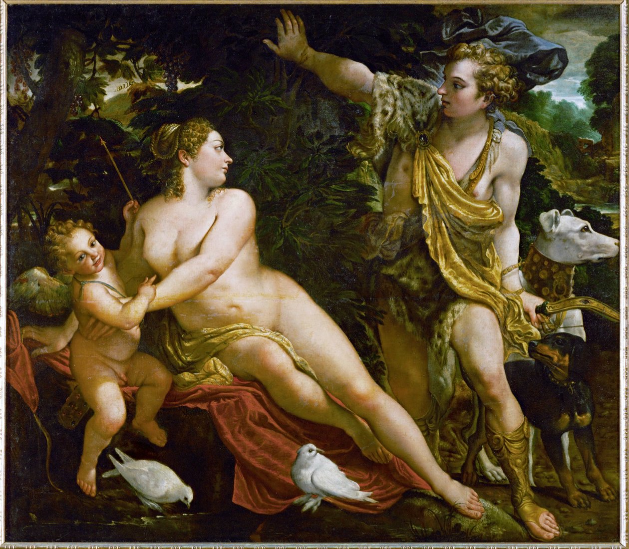Adonis entdeckt Venus von Annibale Carracci