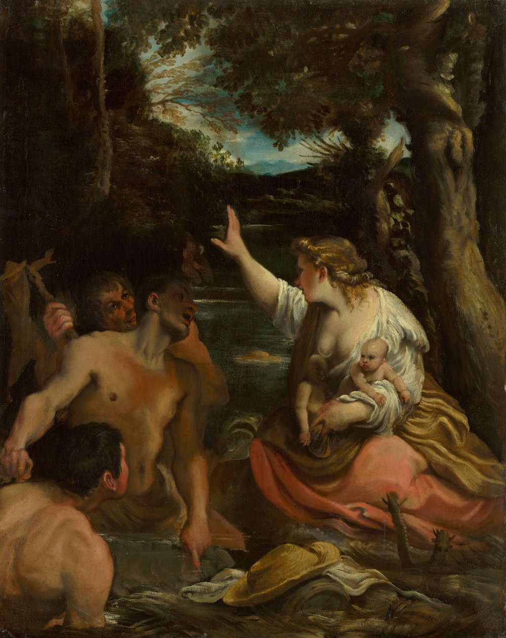 Latona und die lykischen Bauern Latona schützt ihre Kinder, 1585 von Annibale Carracci