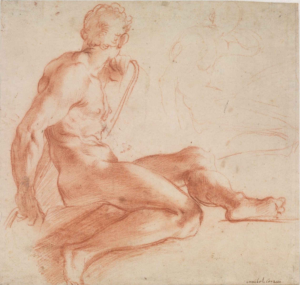 Sitzender männlicher Akt von Annibale Carracci