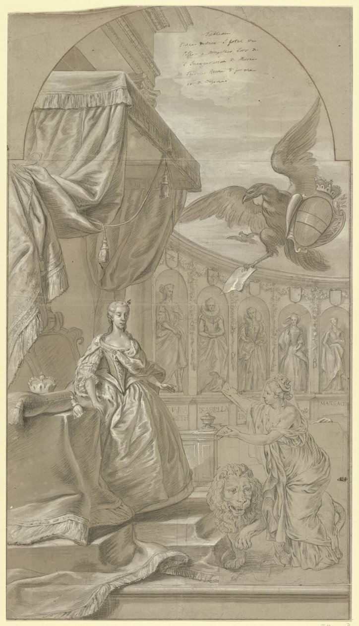 Allegorie auf die Amtsübernahme von Erzherzogin Maria Anna von Österreich als Statthalterin, 1744 von Anonymous
