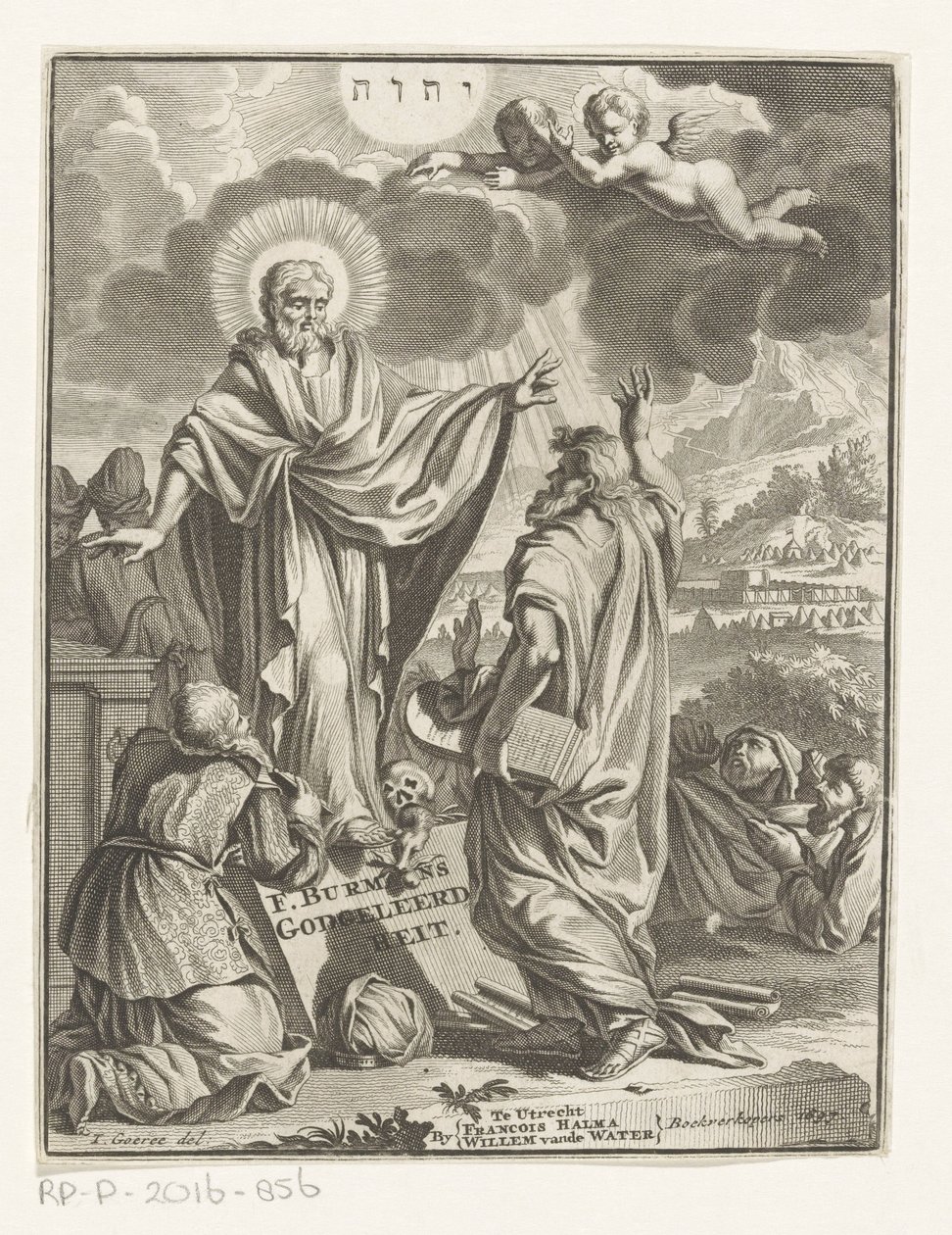 Allegorische Darstellung mit Christus, Moses und kniender Figur von Anonymous