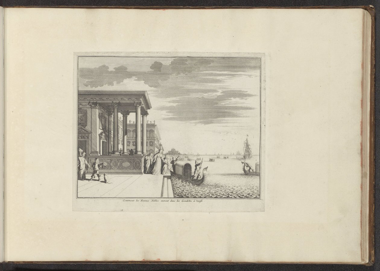 Adelsdamen warten auf eine Gondel in Venedig von Anonymous