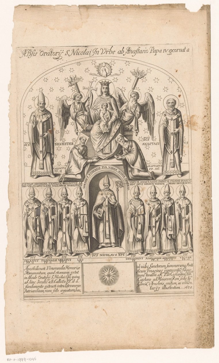 Der heilige Nikolaus umgeben von Päpsten von Anonymous