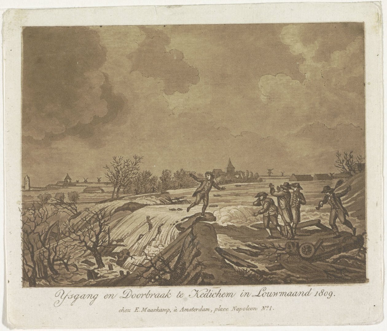 Deichbruch bei Kedichem, 1809 von Anonymous