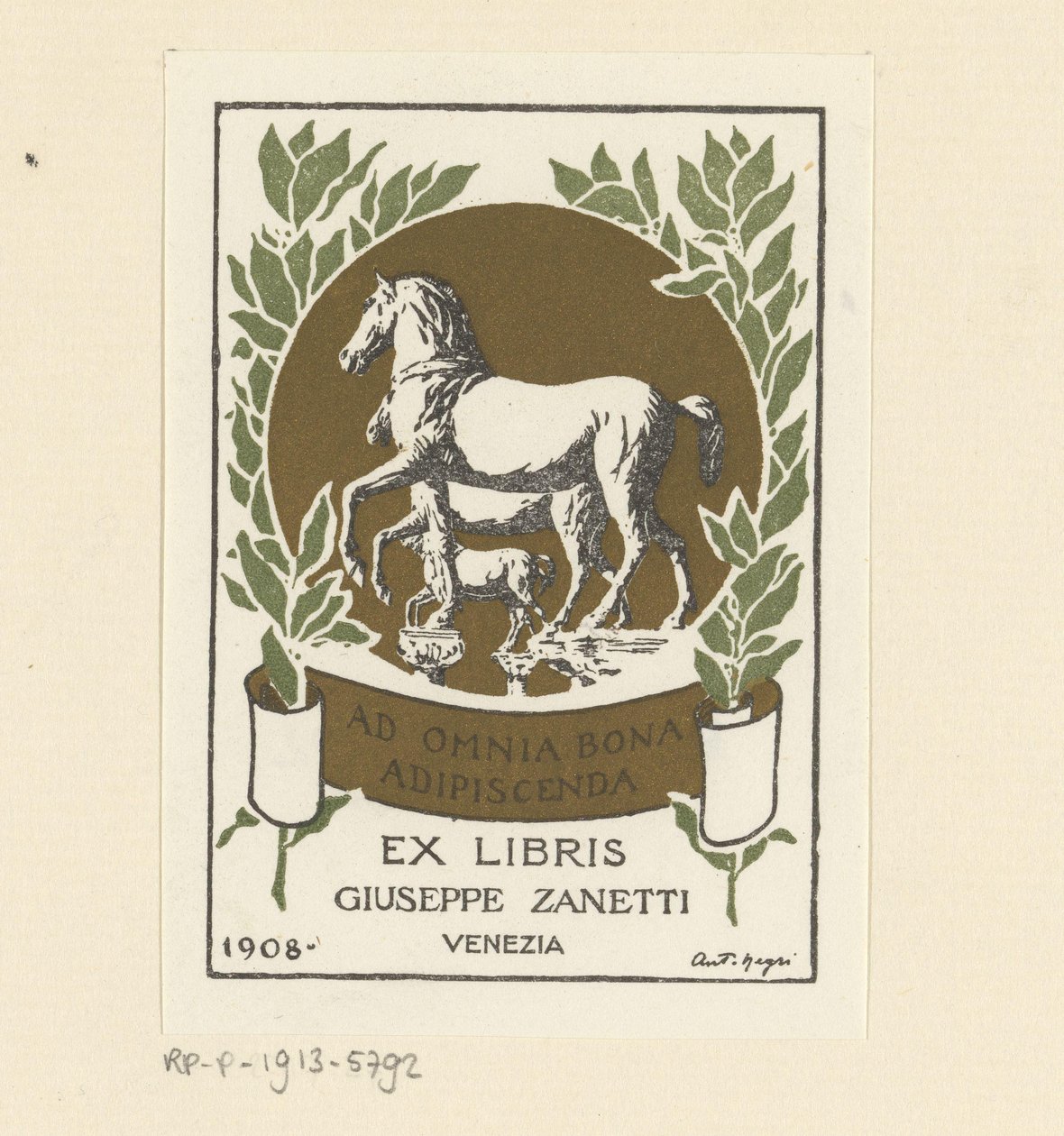 Ex Libris von Giuseppe Zanetti von Anonymous