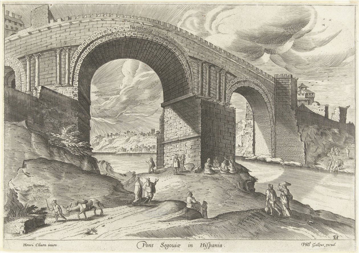 Ansicht einer Brücke der Stadt Segovia von Anonymous