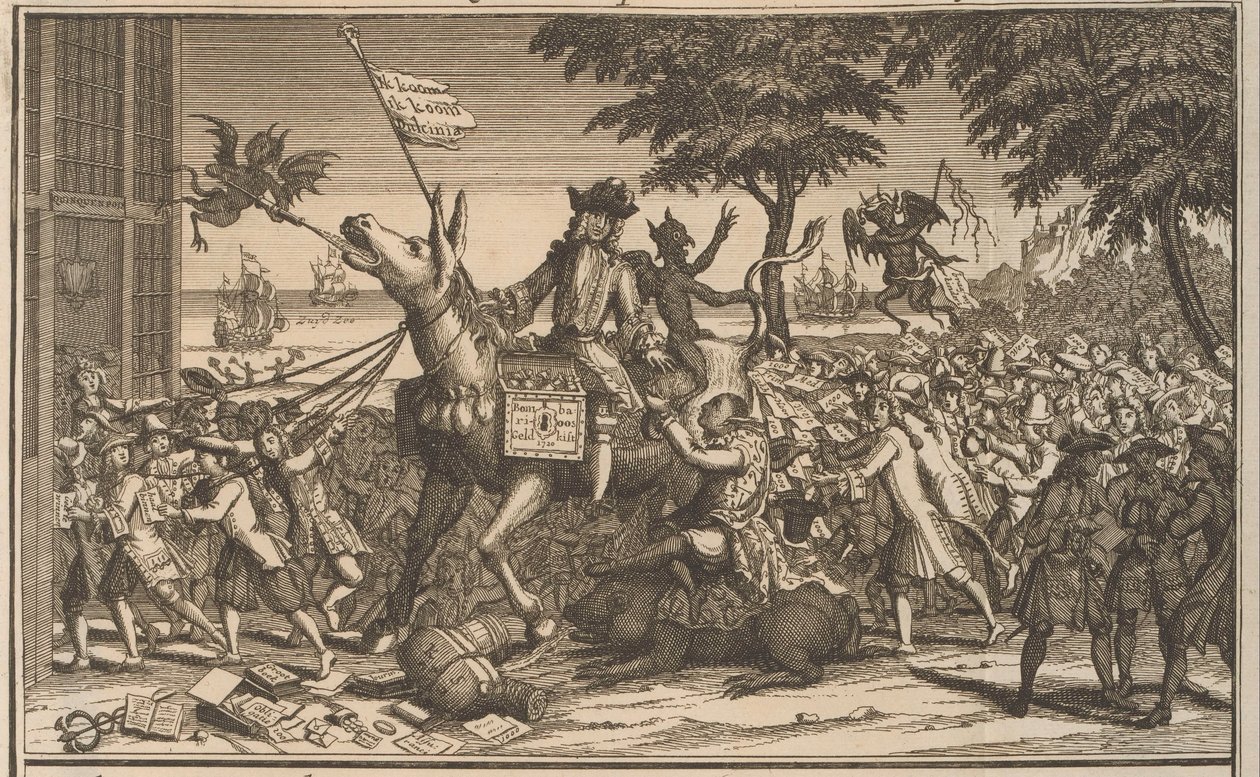 John Law op de ezel van Sancho Panza, 1720 von Anonymous