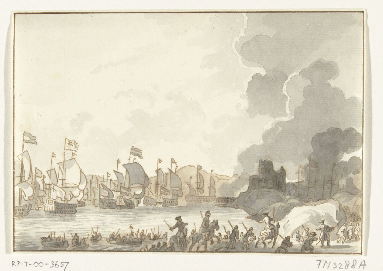Landung der englischen und niederländischen Flotte bei Cadiz, 1702 von Anonymous
