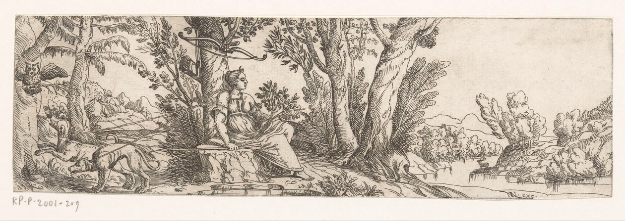 Landschaft mit Diana und ihren Jagdhunden von Anonymous