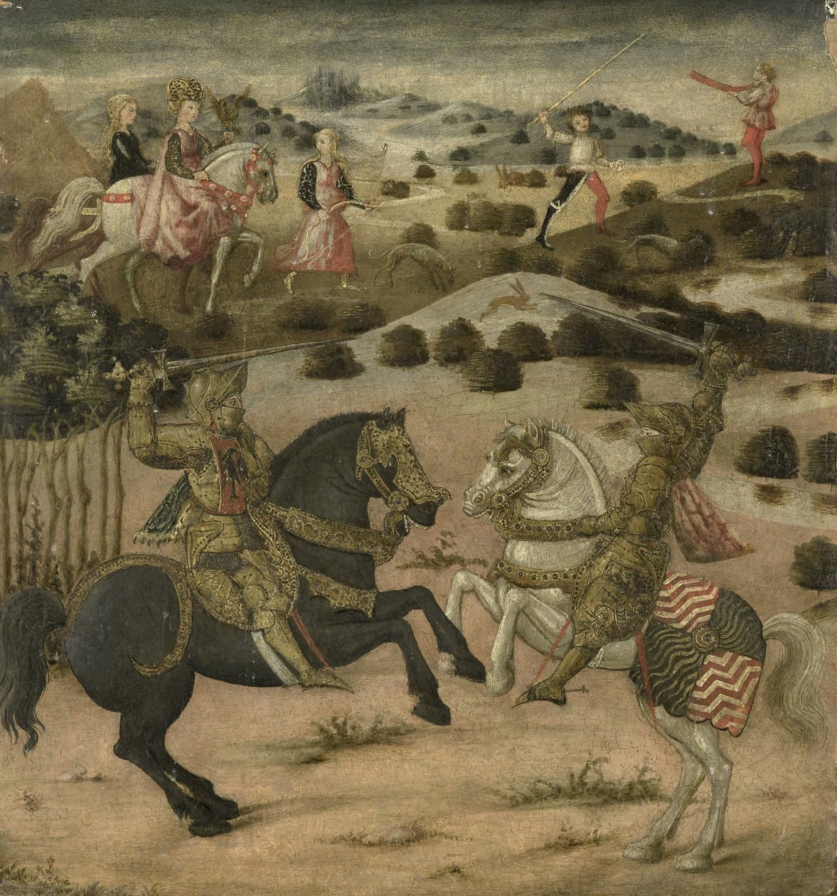 Legende eines Ritters (Endtafel eines Cassone) von Anonymous