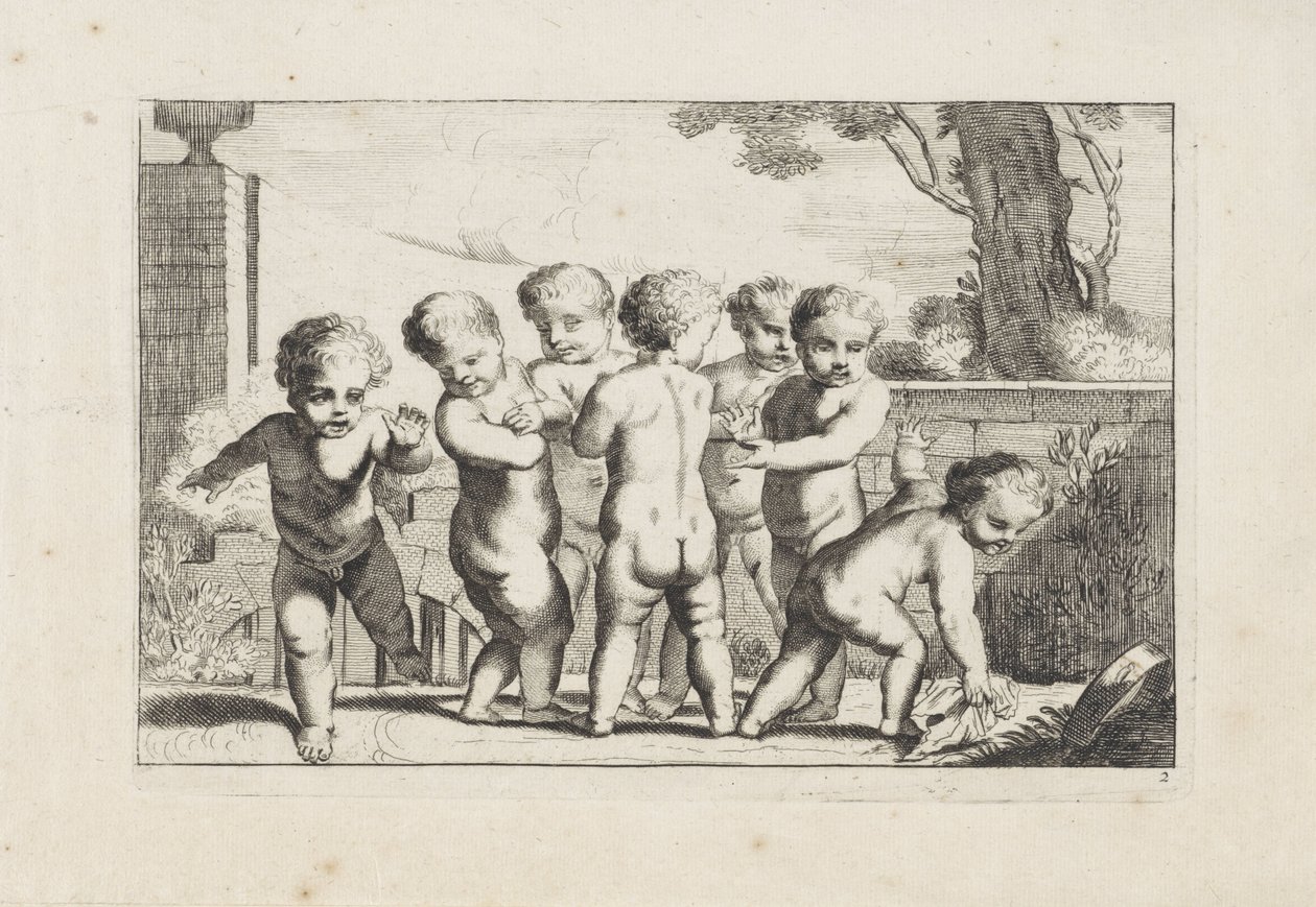 Putti spielen Taschentuchlegen von Anonymous