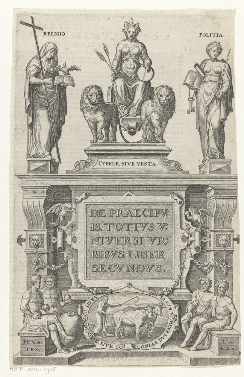 Rhea, Religion, Verwaltung und Hausgötter Titelblatt für: Georg Braun und Franz Hogenberg, De praecipuis, totius universi urbibus, liber secundus, s.a. von Anonymous