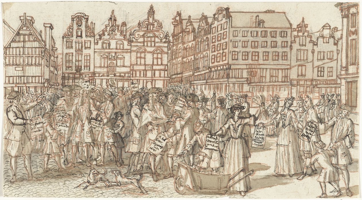 Schuldeiser und Armer, 1720 von Anonymous