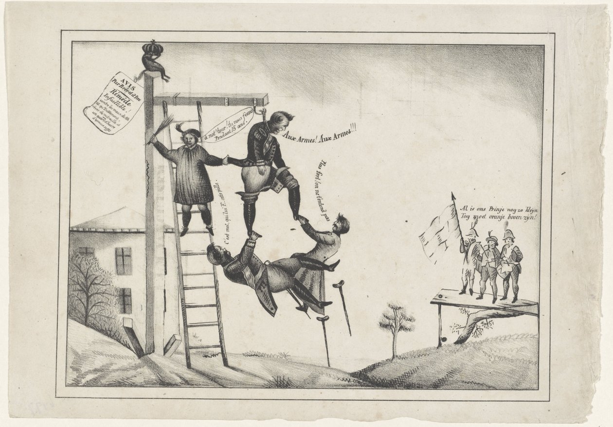 Karikatur auf die Freiwillige Bewaffnung, 1830 von Anonymous