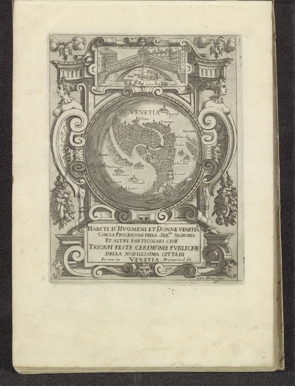 Titelblatt mit Stadtplan von Venedig von Anonymous