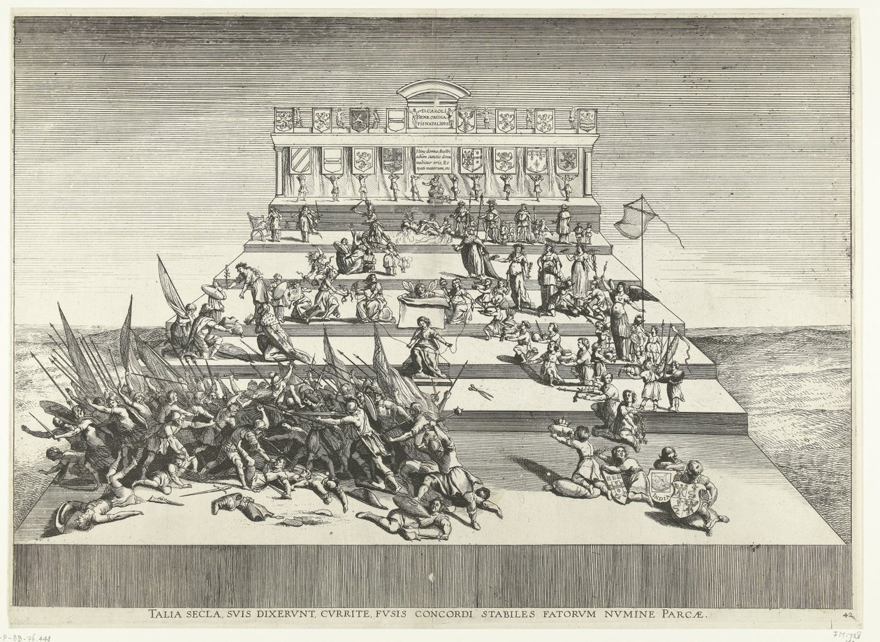Theatervorstellung über Krieg und Frieden; Einzug von Ferdinand in Gent im Jahr 1635 von Anonymous