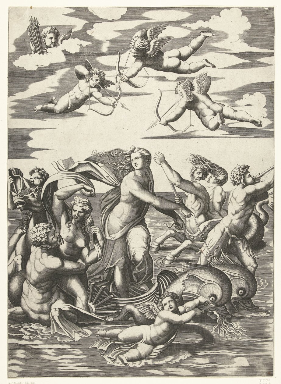 Triumph der Galatea mit Tritonen und Nereiden und Putti von Anonymous