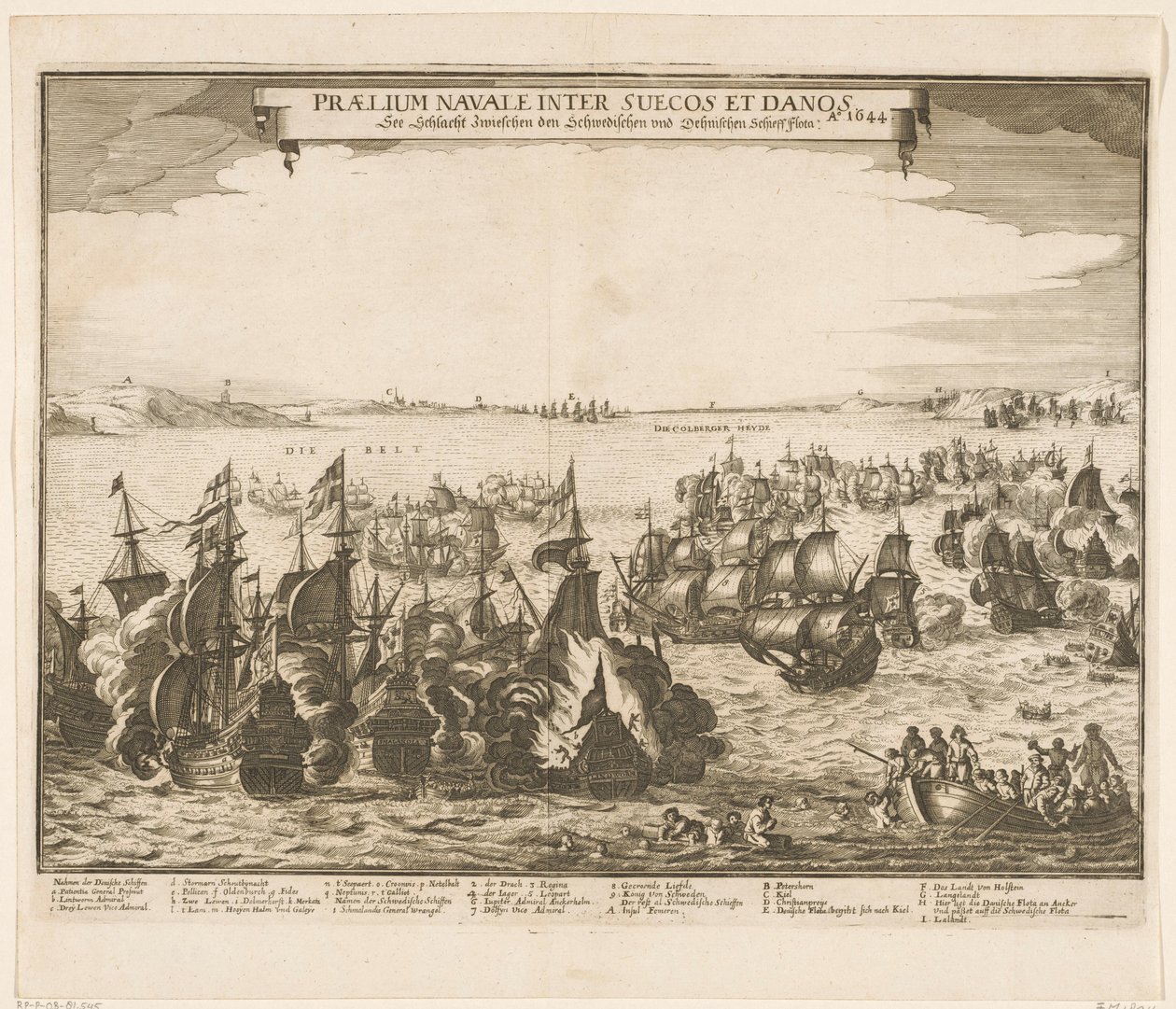Seeschlacht zwischen den schwedischen und dänischen Flotten im Belt, 1644 von Anonymous