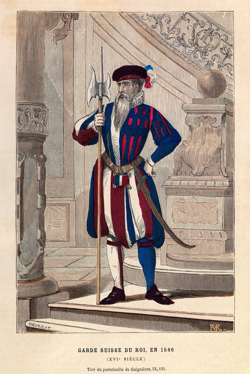 Ein Schweizer Gardist des Königs im Jahr 1586 (Heinrich III.) von Anonymous Anonymous