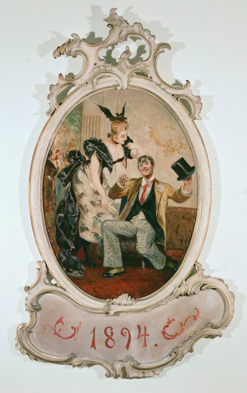 Alexander Girardi und Marie Geistinger als Doktor Falke und Rosalinde in Johann Strauss