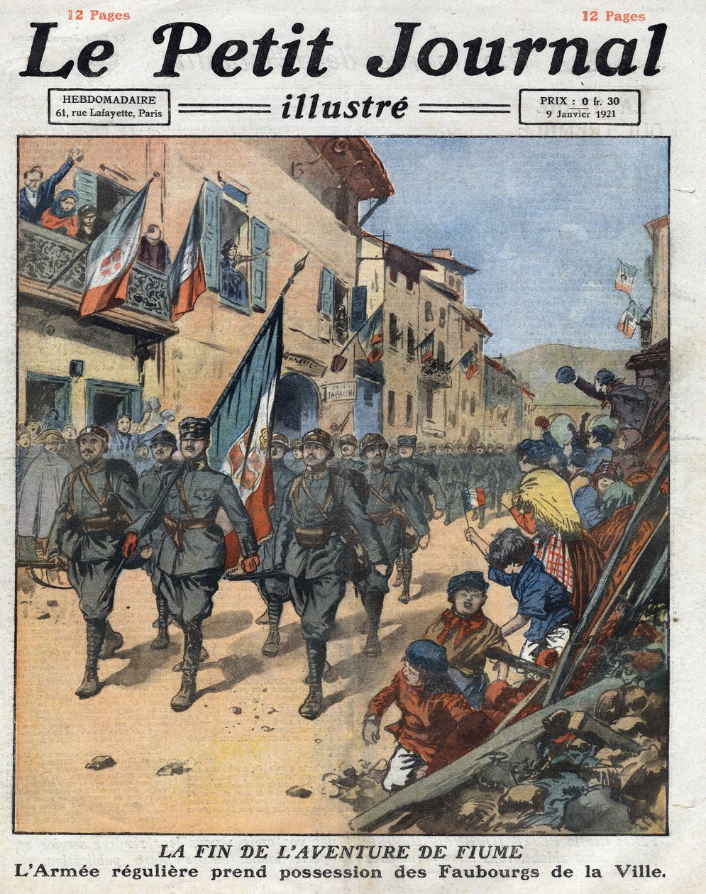 Als Folge des Rapallo-Vertrags wurde Fiume (Rijeka) ein freier Staat, die italienische Armee, die gerade Gabriele d