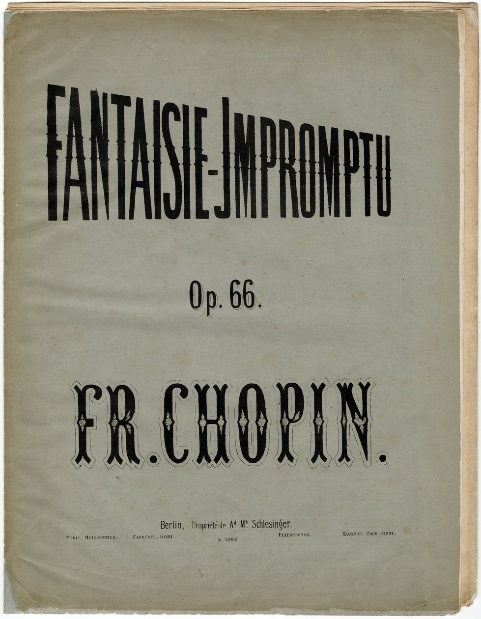 Titelseite der deutschen Ausgabe der Fantaisie-Impromptu, Op. 66 von Anonymous Anonymous