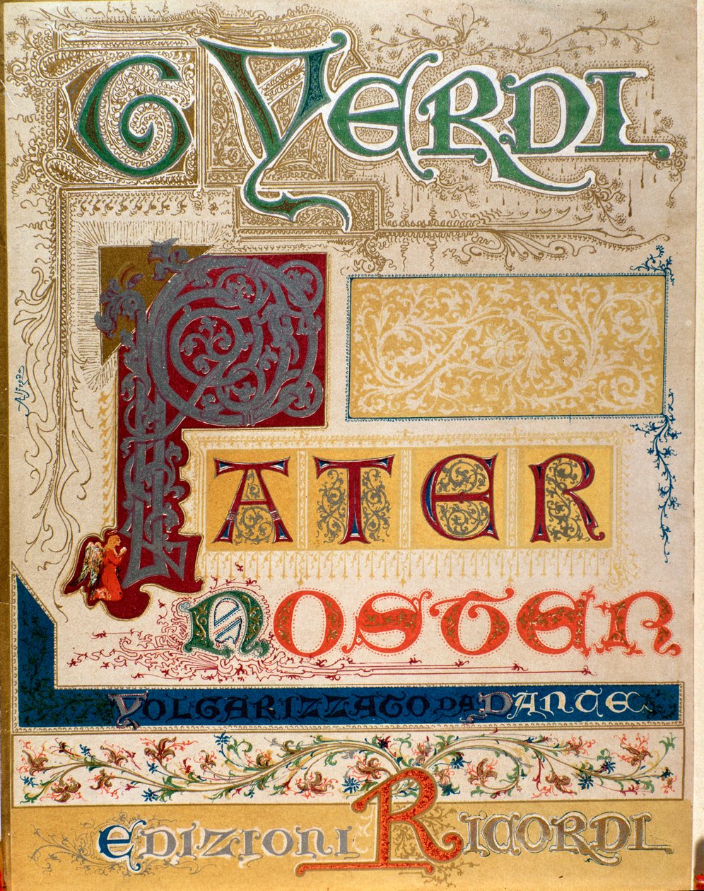 Frontispiz der Partitur von Pater noster von Giuseppe Verdi von Anonymous Anonymous