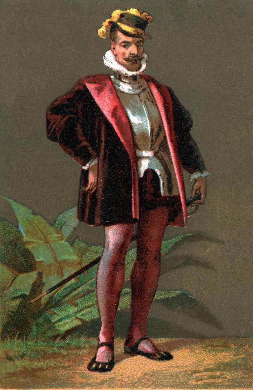 Hernando Cortés (1485-1547), spanischer Eroberer Mexikos. Chromolithographie. Private Sammlung von Anonymous Anonymous
