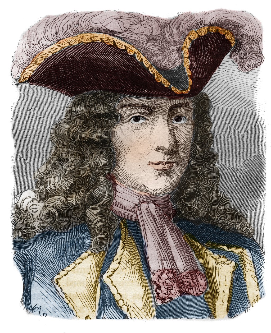 Jean-Bernard Louis de Saint Jean, Baron de Pointis (1645-1707), französischer Admiral und Freibeuter. Gravur aus dem 19. Jahrhundert. Private Sammlung von Anonymous Anonymous